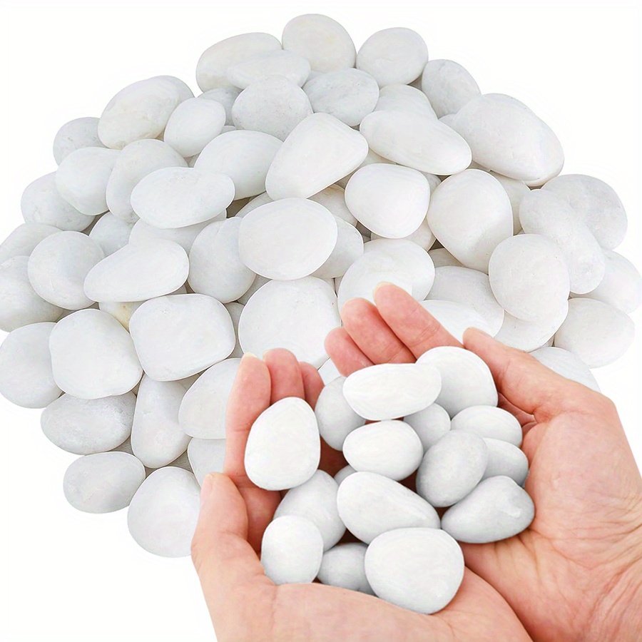 Aquarium Fish Fishing - 200/400g branco alto polido seixos naturais