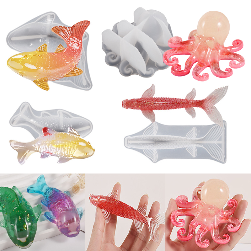Molde de Resina Epóxi em Forma - Aquarium Fish Fishing avaliação e preço