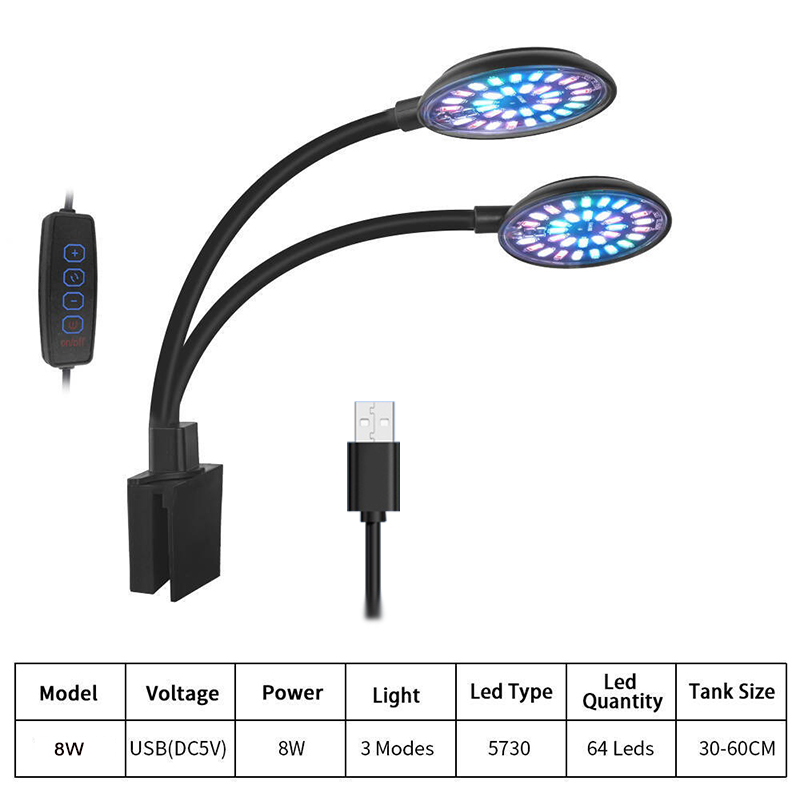 Usb aquário led luz tanque de  - Aquarium Fish Lamp avaliação e preço