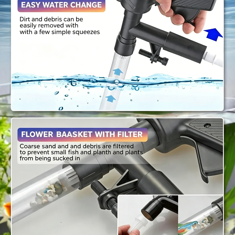 Bomba Manual de Troca de Água  - Aquarium Fish Waste Collector avaliação e preço